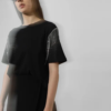 BLACK RHINESTONE DETAIL T-SHIRT