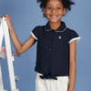 Kids Girls Pastel Stripe Cotton Ruffle Sleeves Smocked Neckline Cold Shoulder Top