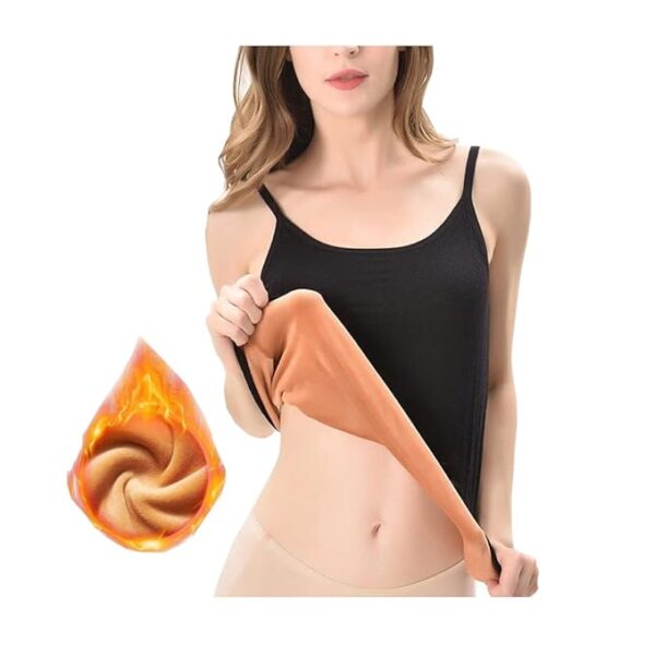 HSR Women's Thermal Underwear Tops Thicken Plus Velvet Camisole Apricot Sexy