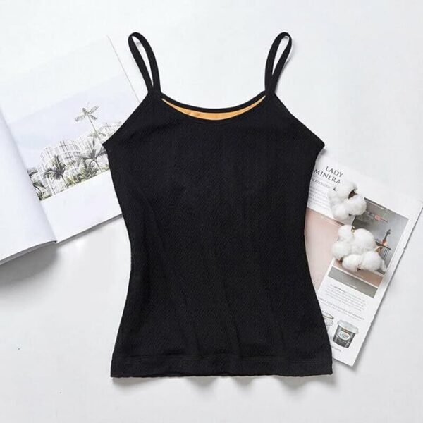 HSR Women's Thermal Underwear Tops Thicken Plus Velvet Camisole Apricot Sexy - Image 2