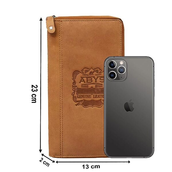 ABYS Hunter Leather RFID Protected Tan Passport Holder for Men and Women